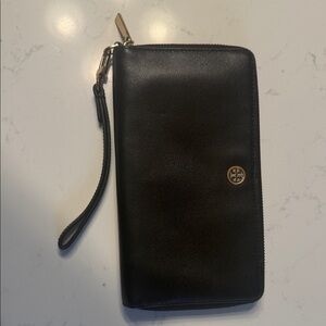 Tory Burch Tan Leather Zip Wallet